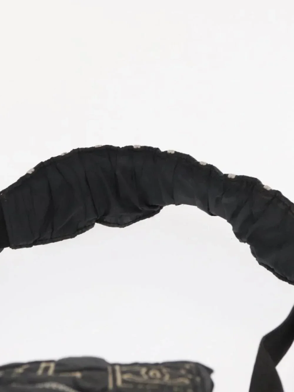 CHANEL Shoulder Bag Nylon Black CC Auth bs32635